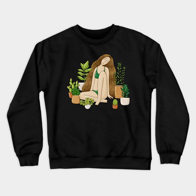 Plant Girl Crewneck Sweatshirt by Tania Tania